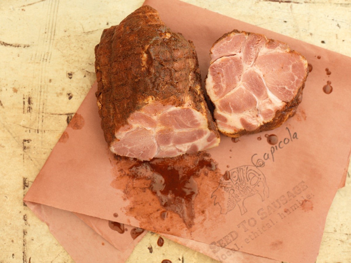Cooked capicola in the ownership-mapped product photograph
