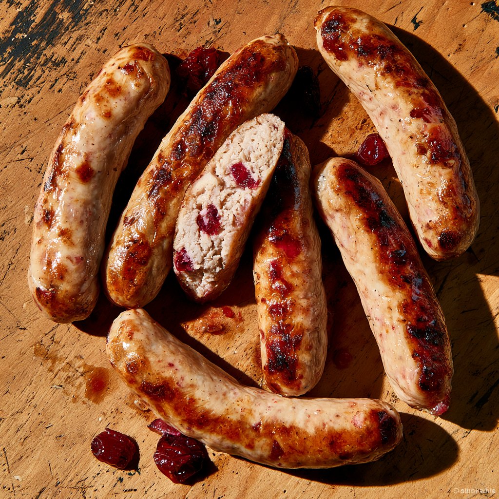 Chicken cranberry mini sausages in the ownership-mapped product photograph