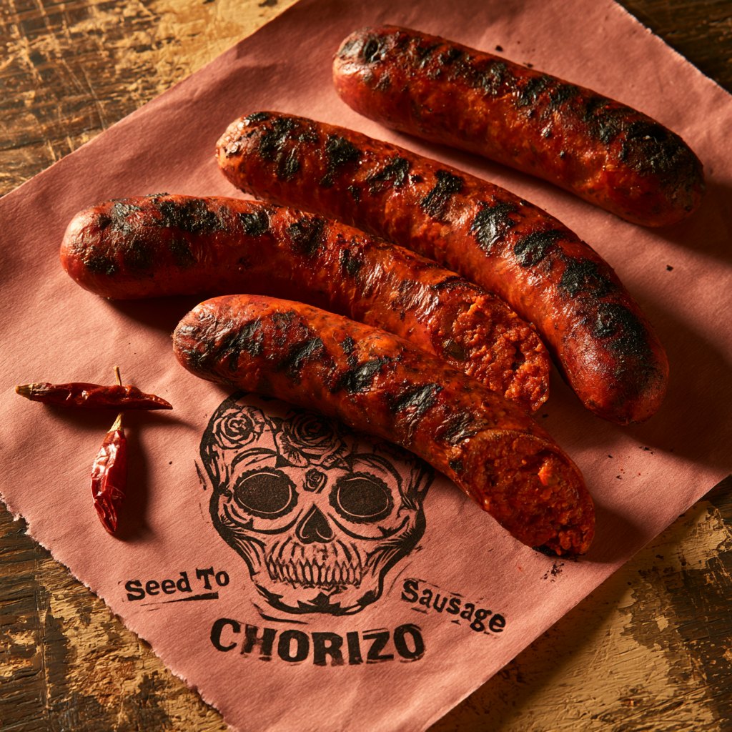 Chorizo sausages in the ownership-mapped product photograph