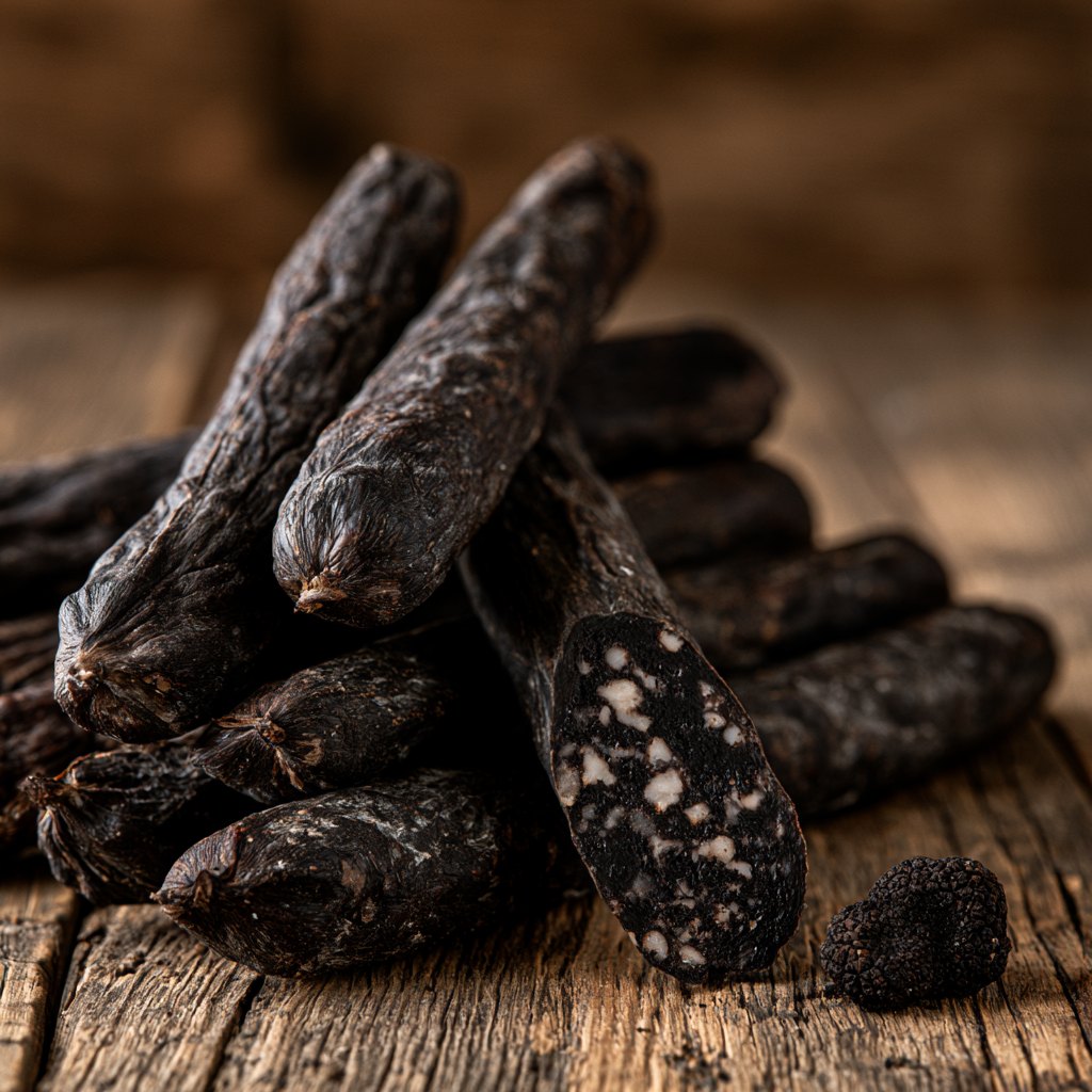 Truffle Nero salami in the ownership-mapped product photograph