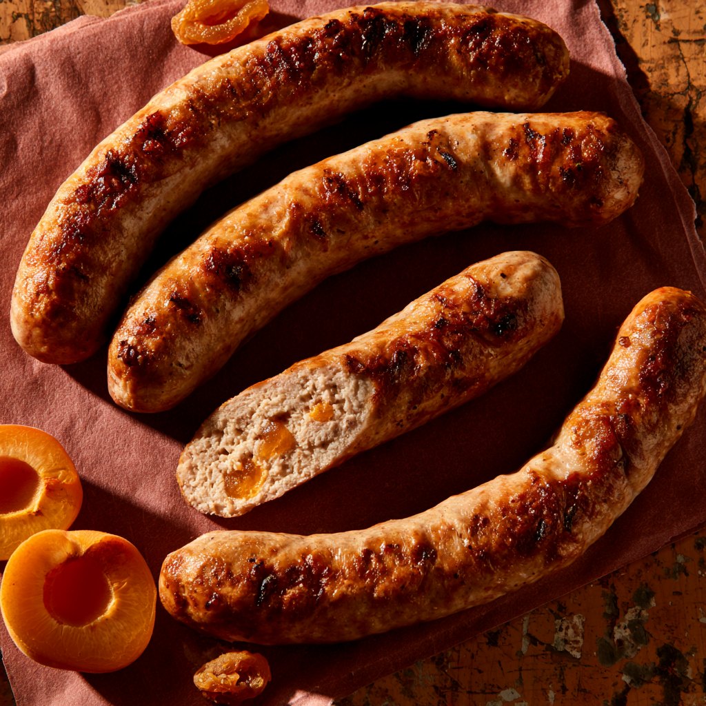 Turkey apricot sausages in the ownership-mapped product photograph